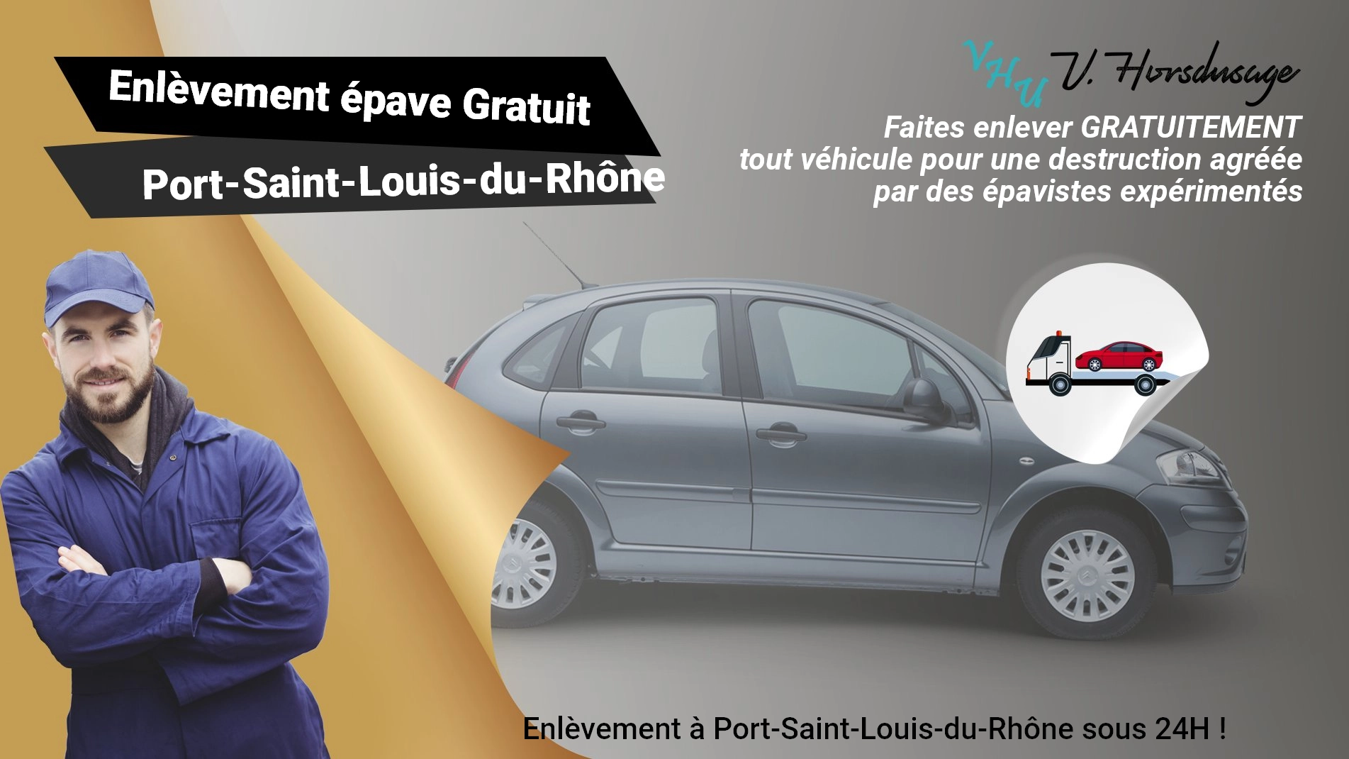 Pour un enlèvement gratuit à Port-Saint-Louis-du-Rhône, contactez nos épavistes agréé VHU