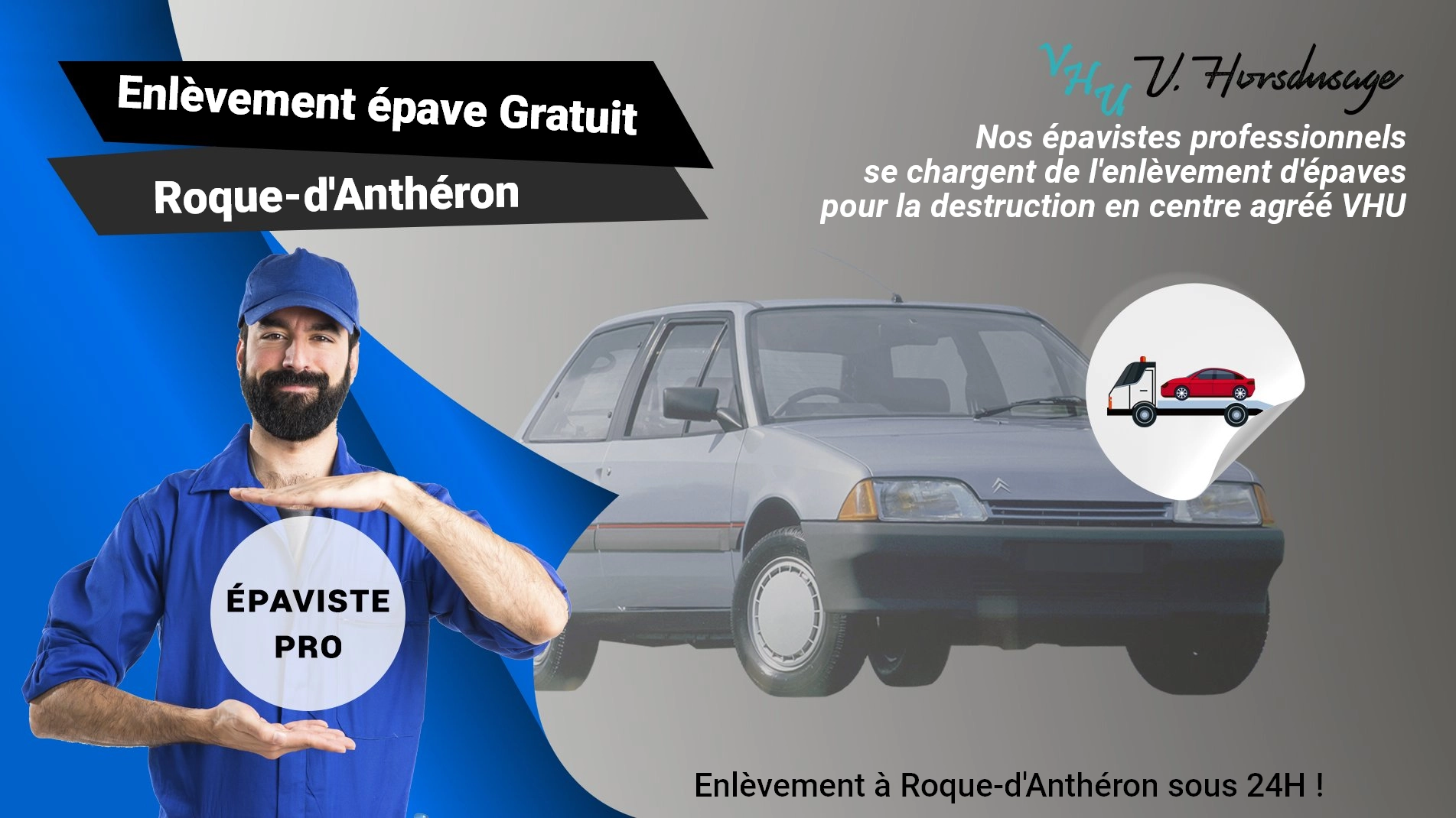 Pour un enlèvement gratuit à Roque-d'Anthéron, contactez nos épavistes agréé VHU