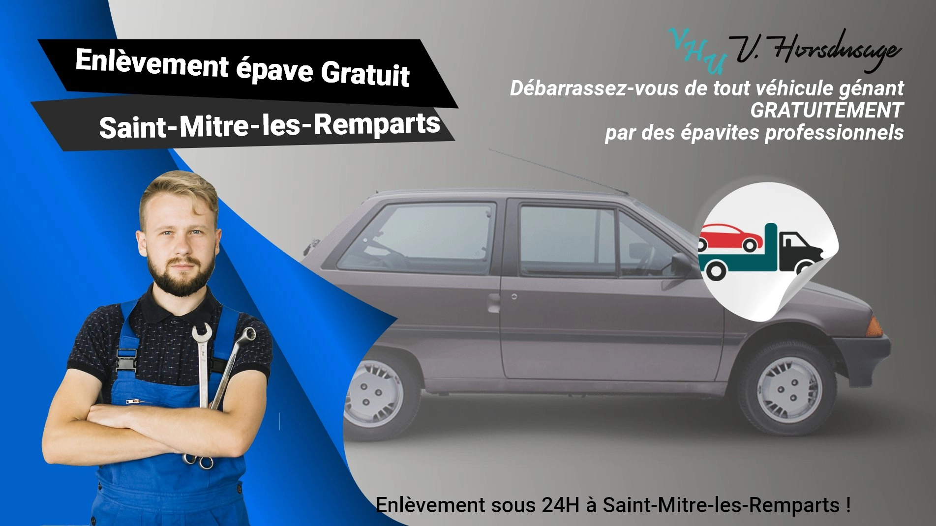 Pour un enlèvement gratuit à Saint-Mitre-les-Remparts, contactez nos épavistes agréé VHU
