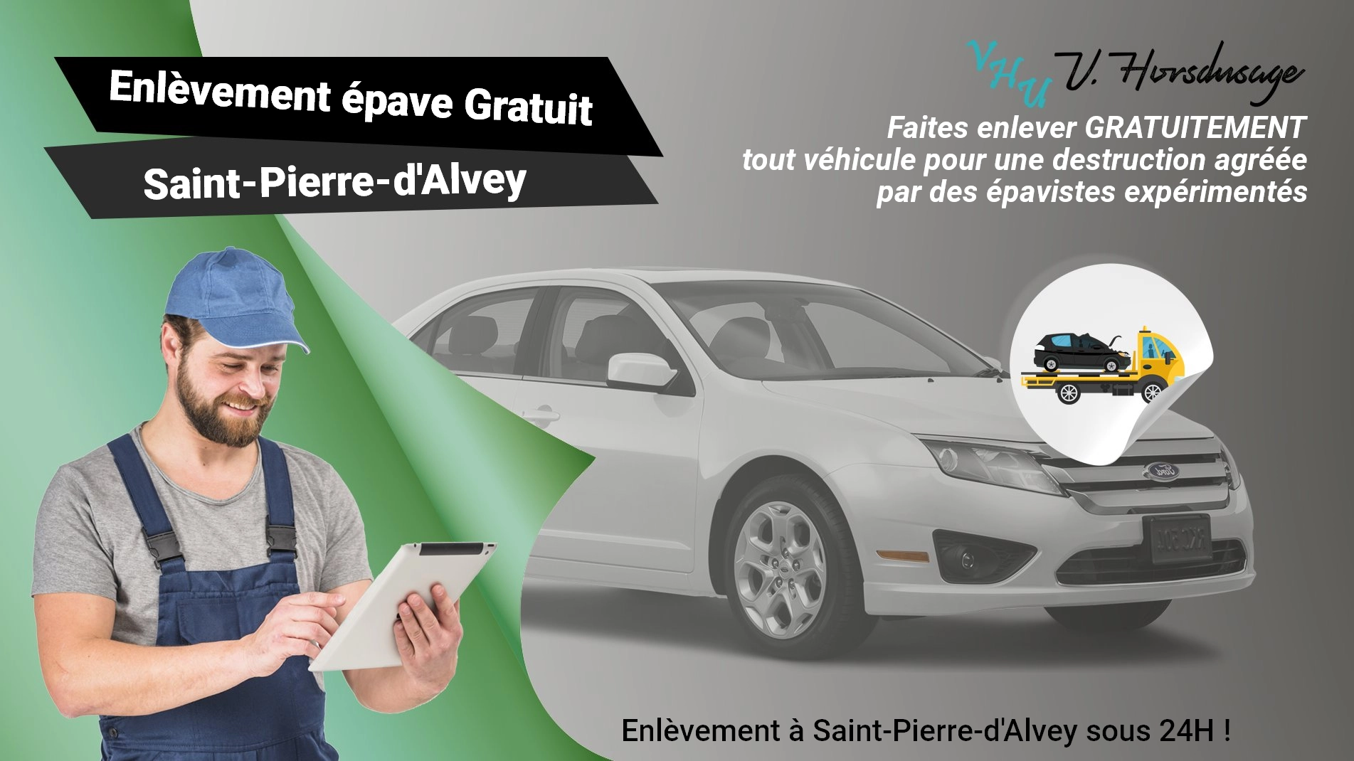 Pour un enlèvement gratuit à Saint-Pierre-d'Alvey, contactez nos épavistes agréé VHU