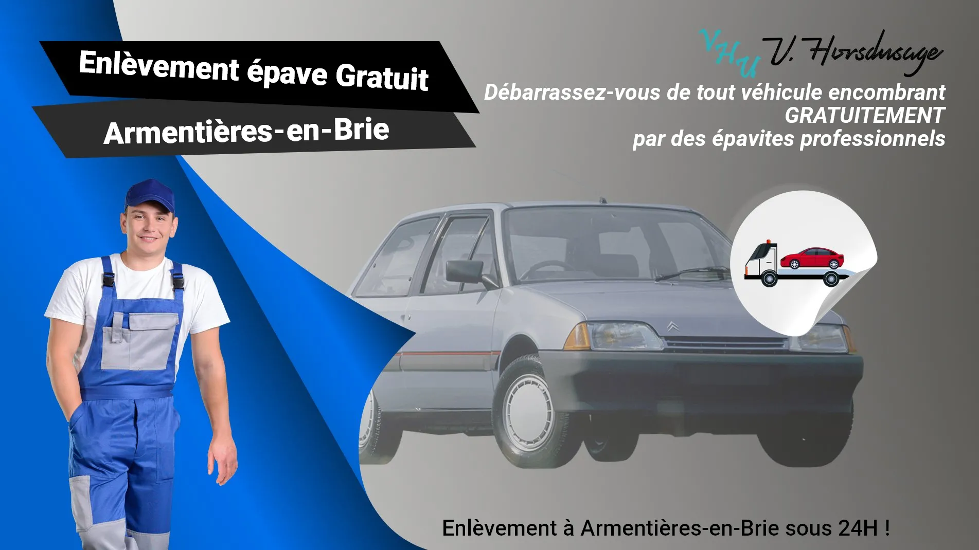 Pour un enlèvement gratuit à Armentières-en-Brie, contactez nos épavistes agréé VHU