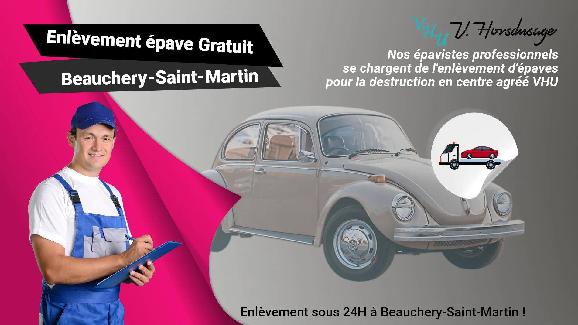 Pour un enlèvement gratuit à Beauchery-Saint-Martin, contactez nos épavistes agréé VHU