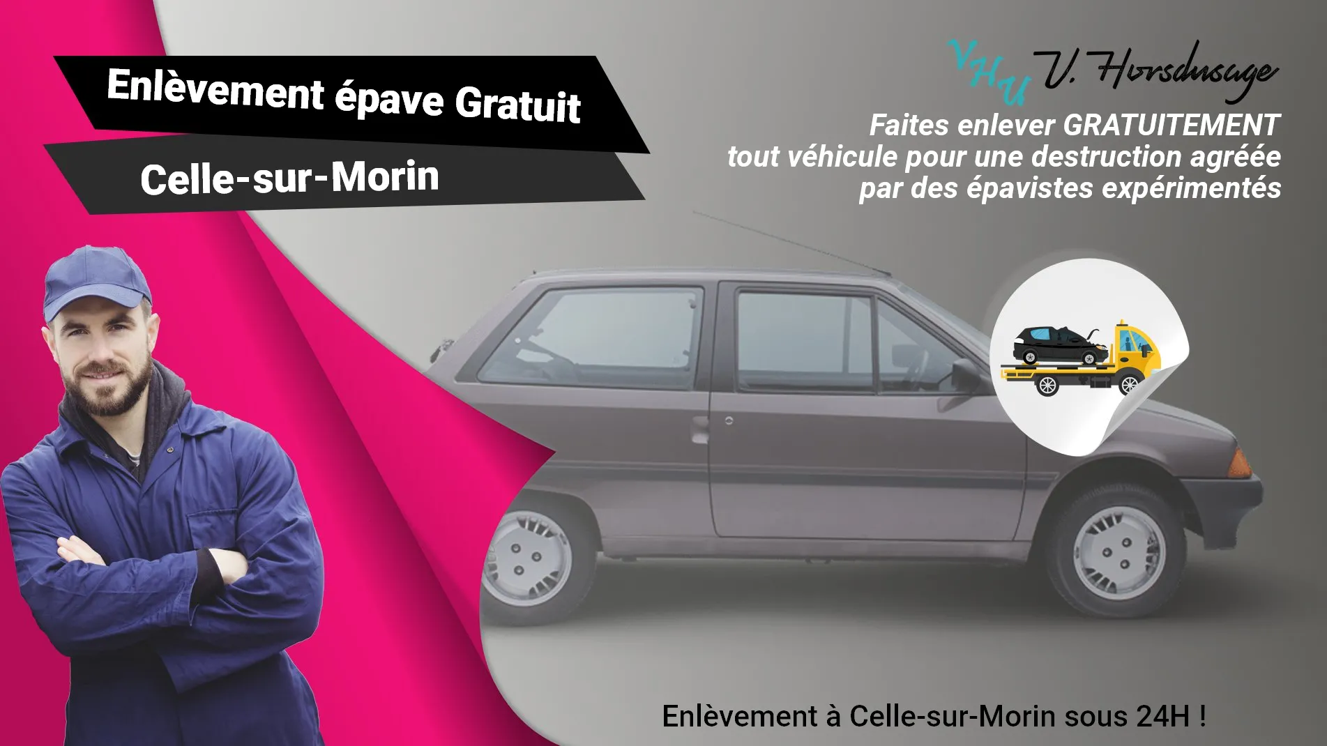 Pour un enlèvement gratuit à Celle-sur-Morin, contactez nos épavistes agréé VHU