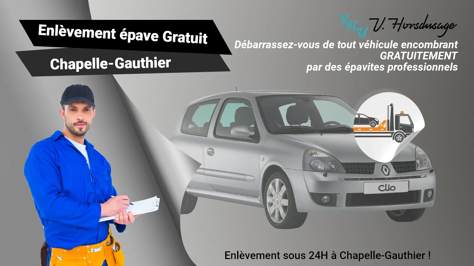 Pour un enlèvement gratuit à Chapelle-Gauthier, contactez nos épavistes agréé VHU