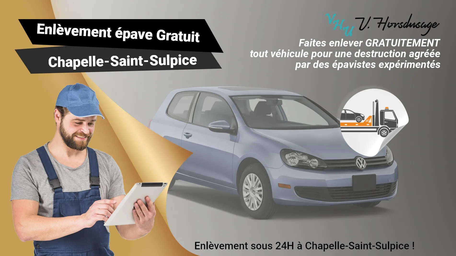 Pour un enlèvement gratuit à Chapelle-Saint-Sulpice, contactez nos épavistes agréé VHU