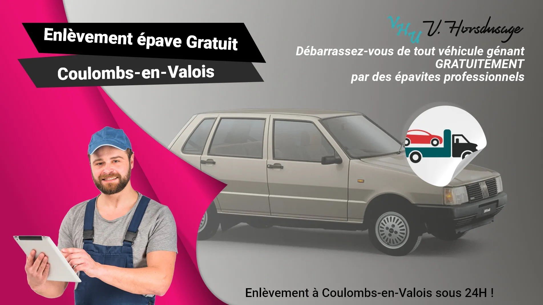 Pour un enlèvement gratuit à Coulombs-en-Valois, contactez nos épavistes agréé VHU
