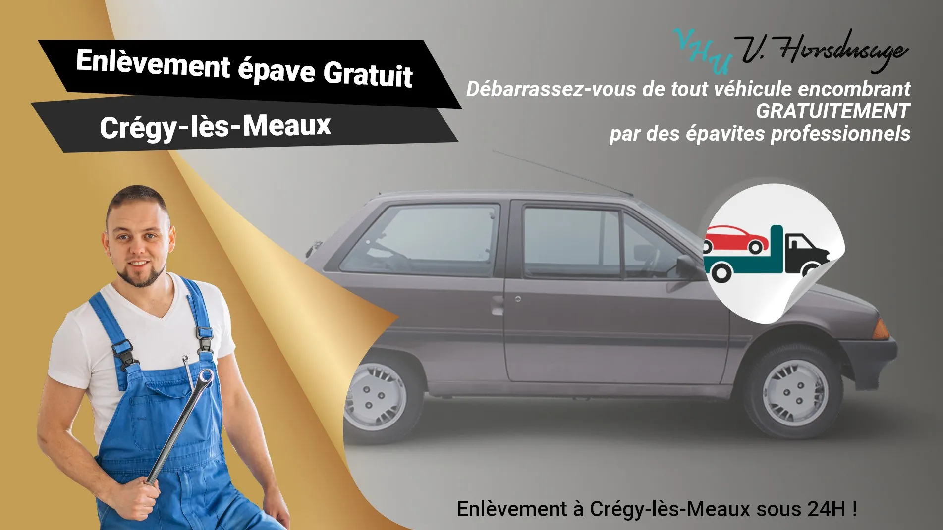Pour un enlèvement gratuit à Crégy-lès-Meaux, contactez nos épavistes agréé VHU