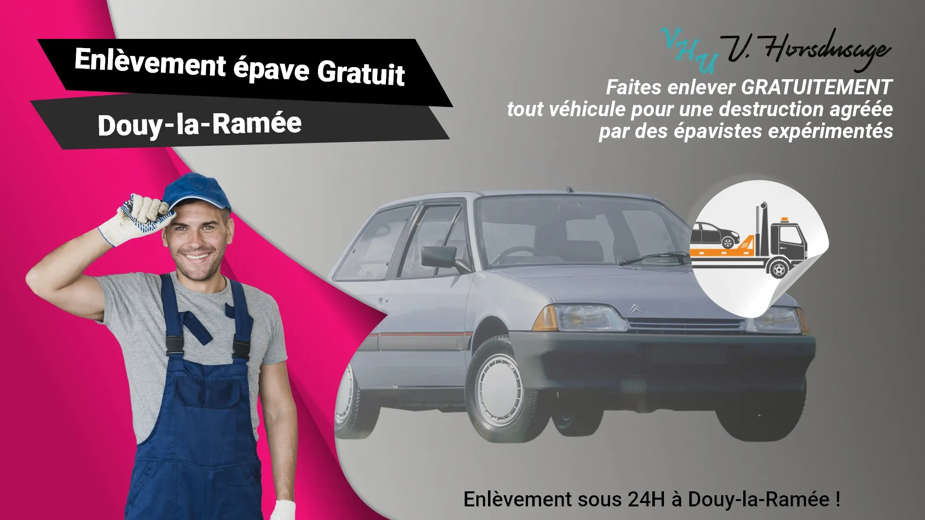 Pour un enlèvement gratuit à Douy-la-Ramée, contactez nos épavistes agréé VHU