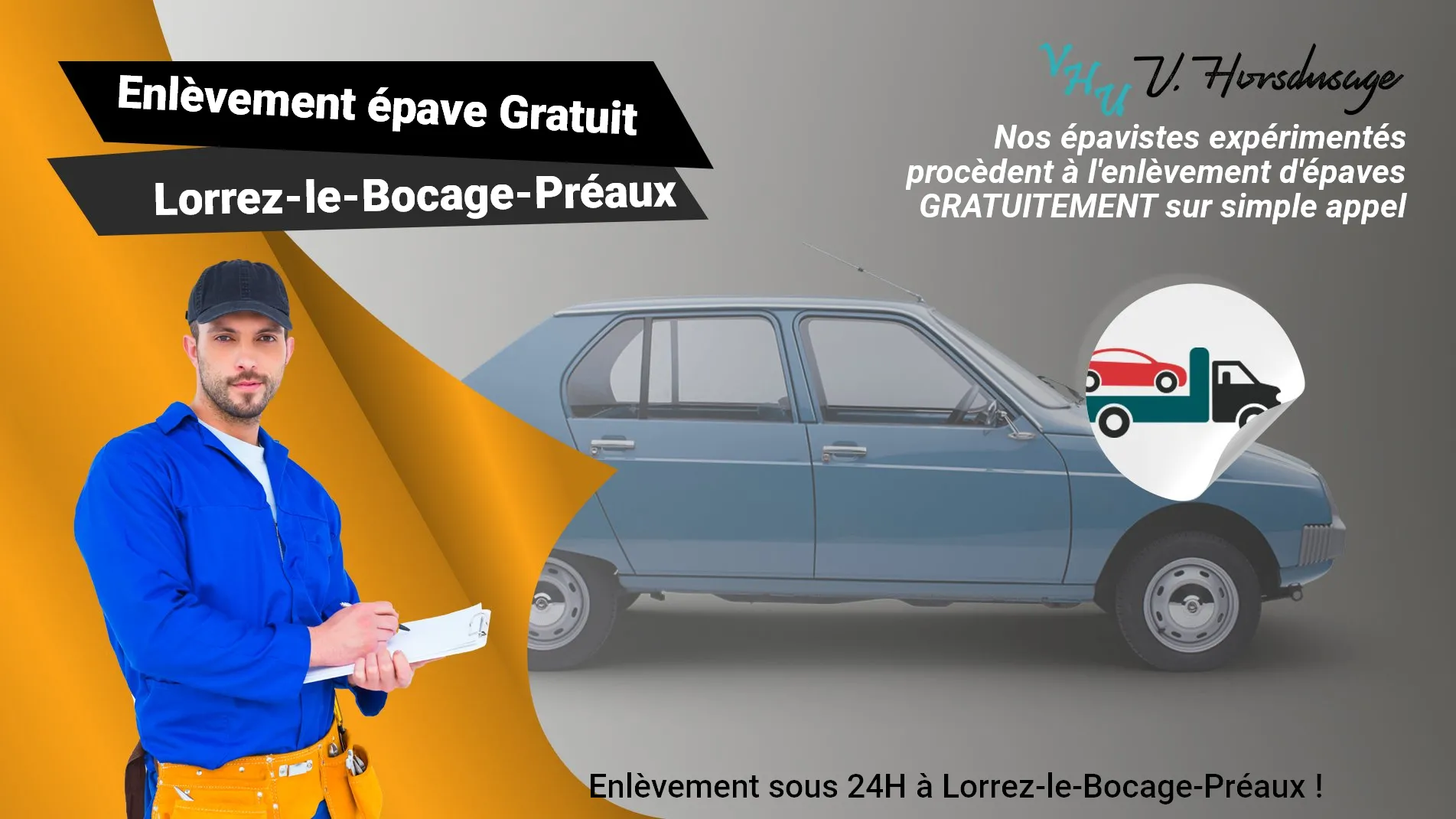 Pour un enlèvement gratuit à Lorrez-le-Bocage-Préaux, contactez nos épavistes agréé VHU