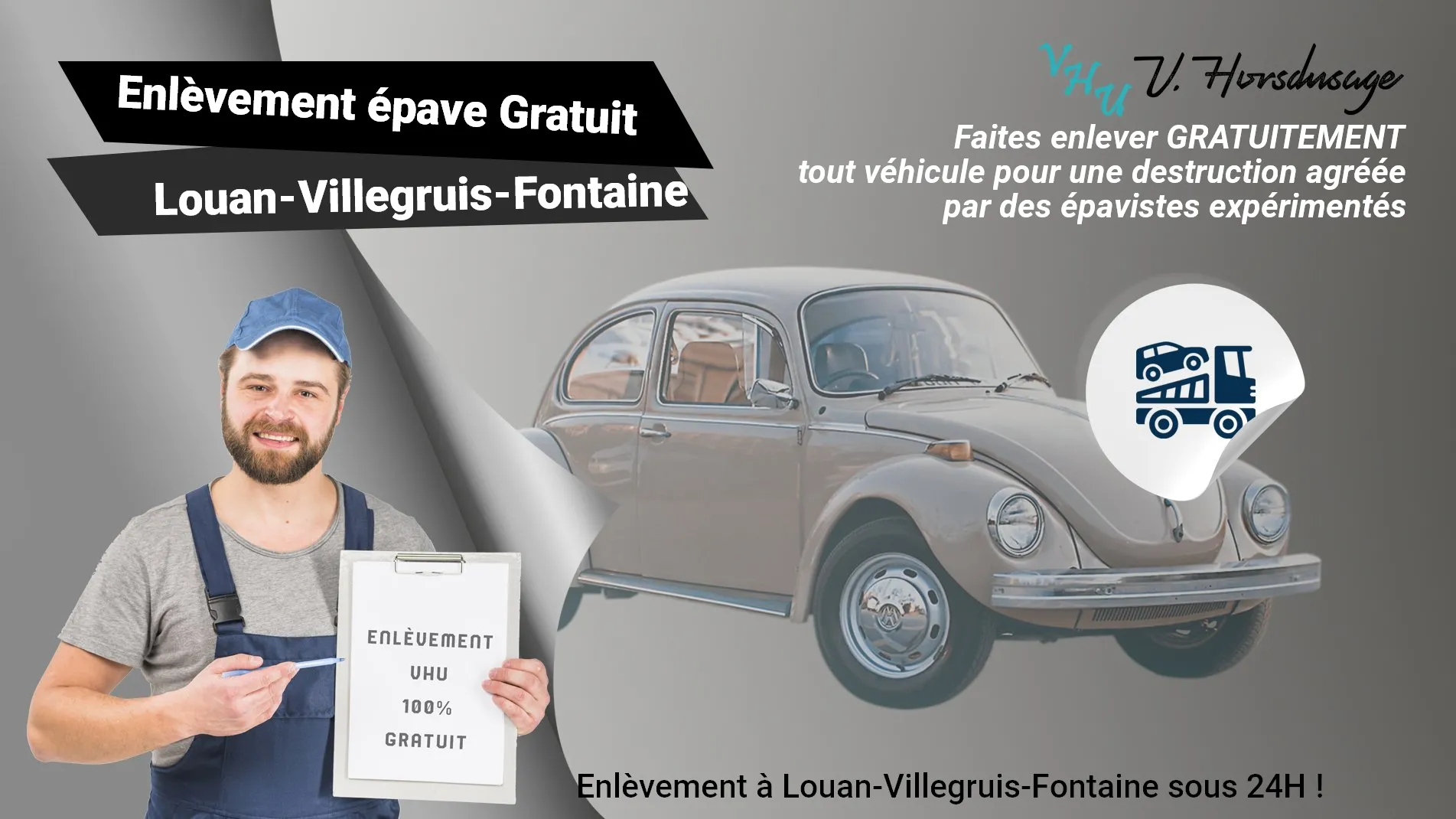 Pour un enlèvement gratuit à Louan-Villegruis-Fontaine, contactez nos épavistes agréé VHU