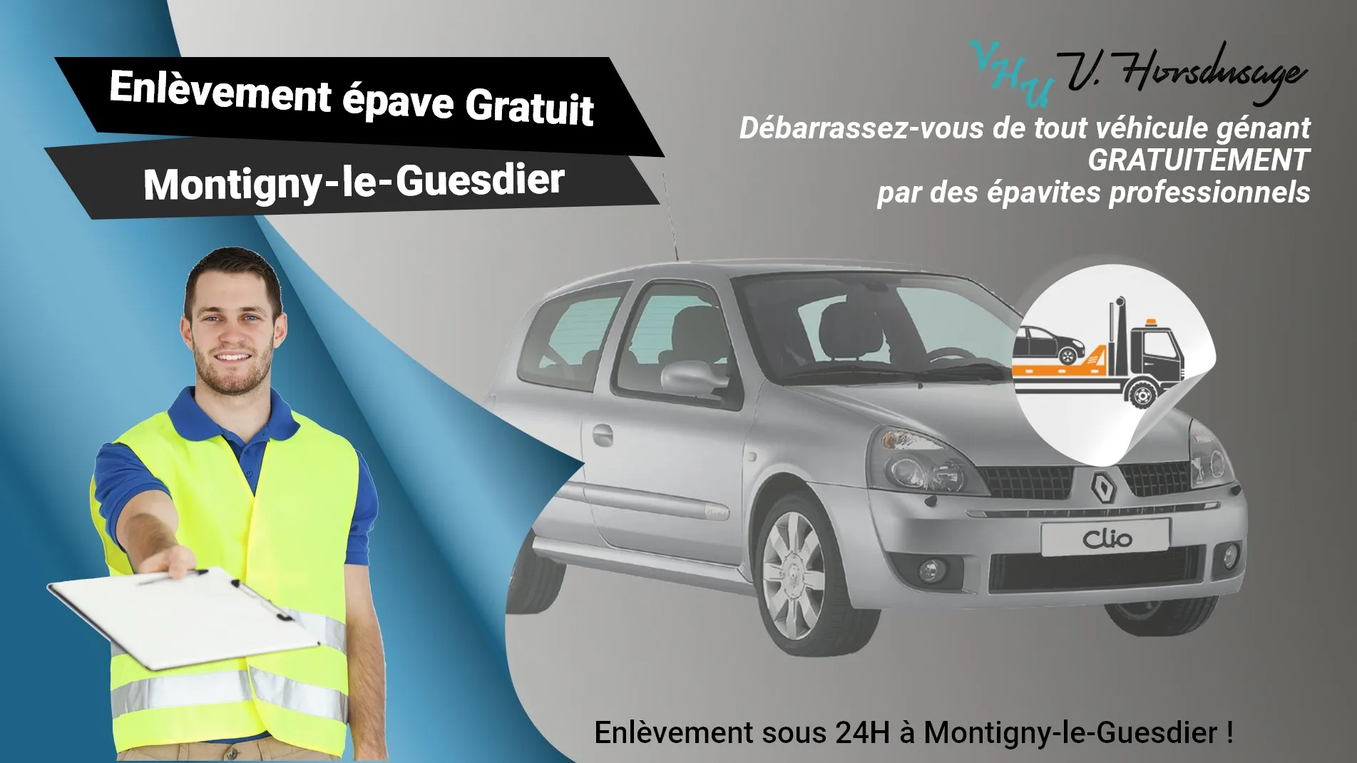 Pour un enlèvement gratuit à Montigny-le-Guesdier, contactez nos épavistes agréé VHU