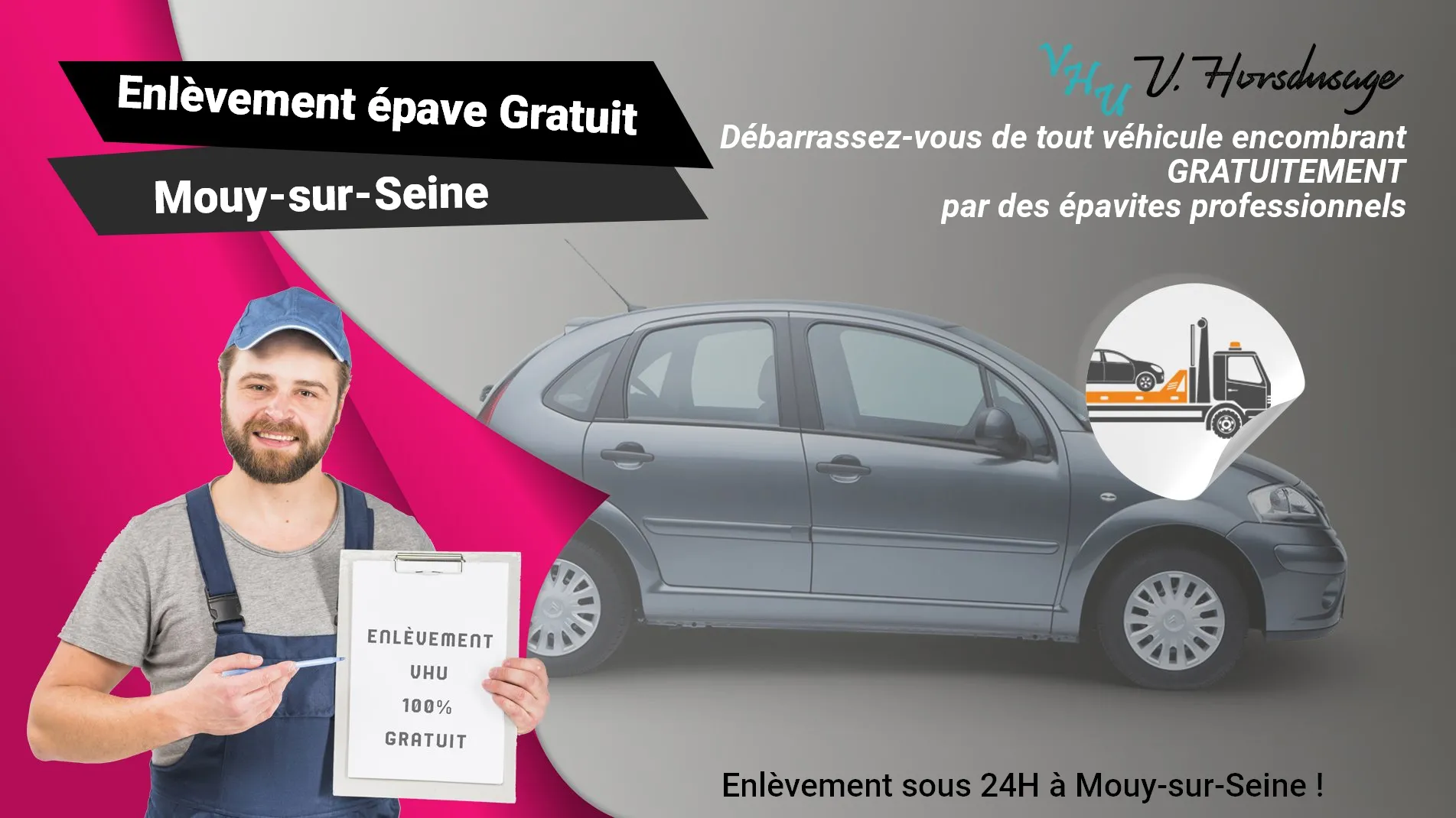 Pour un enlèvement gratuit à Mouy-sur-Seine, contactez nos épavistes agréé VHU
