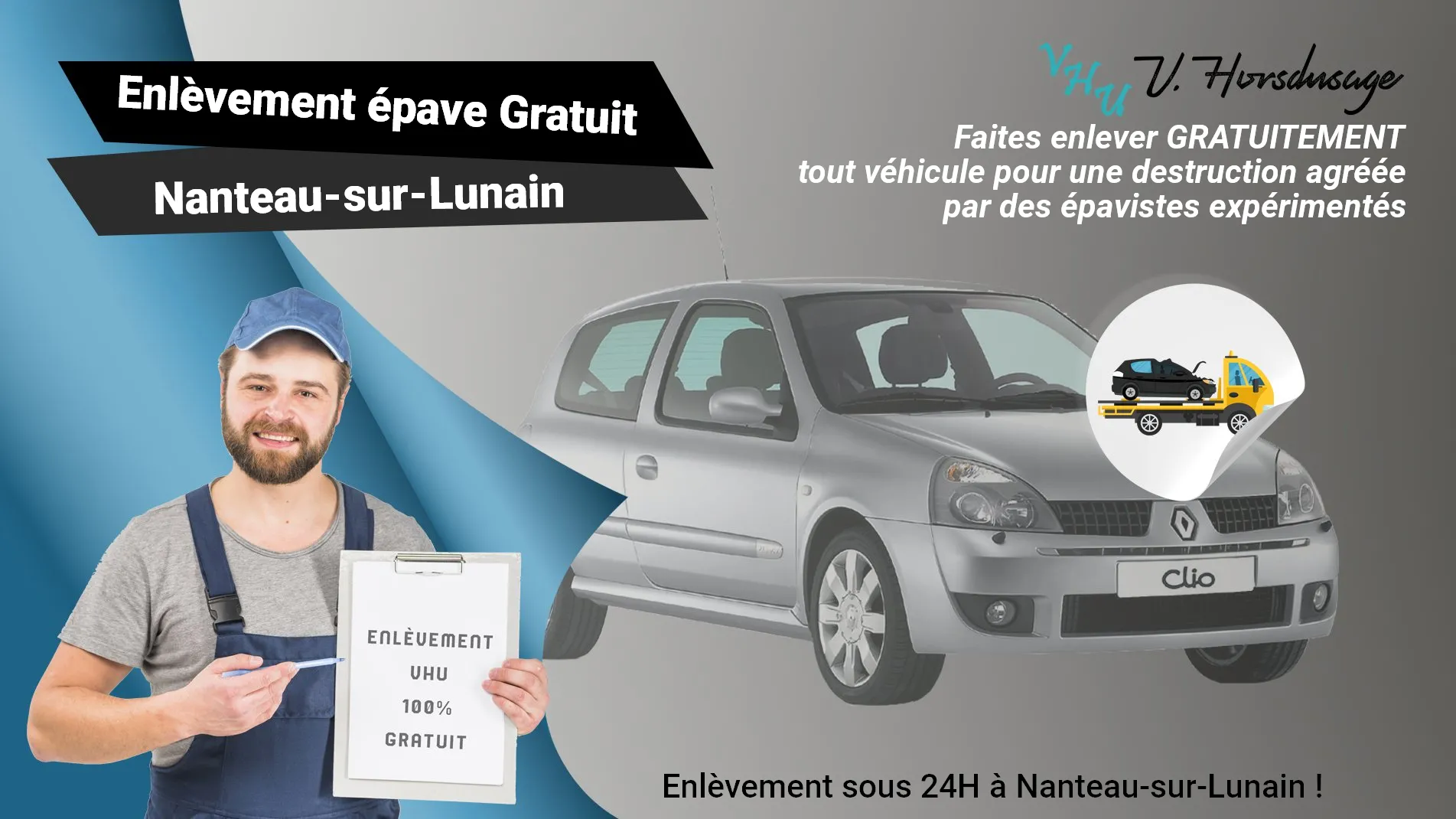 Pour un enlèvement gratuit à Nanteau-sur-Lunain, contactez nos épavistes agréé VHU