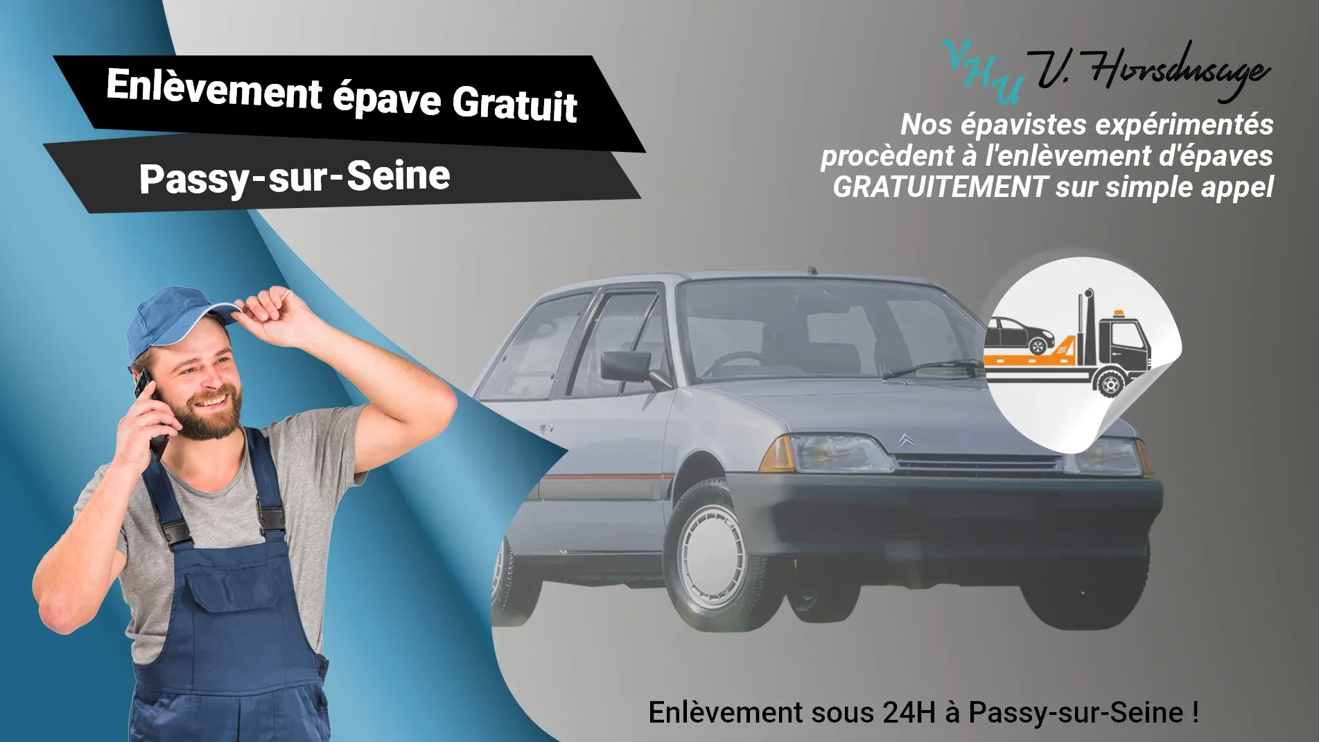 Pour un enlèvement gratuit à Passy-sur-Seine, contactez nos épavistes agréé VHU