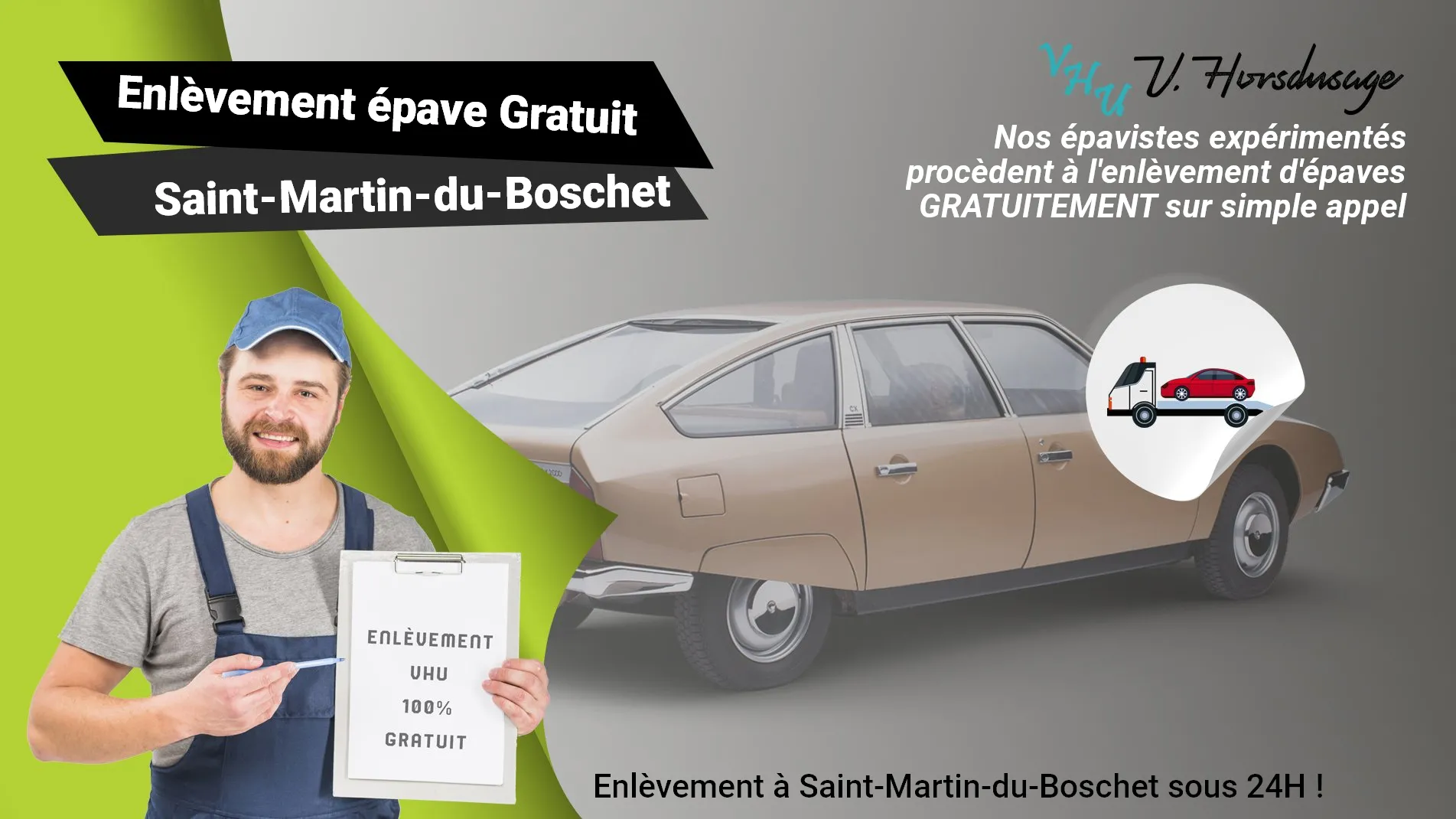 Pour un enlèvement gratuit à Saint-Martin-du-Boschet, contactez nos épavistes agréé VHU