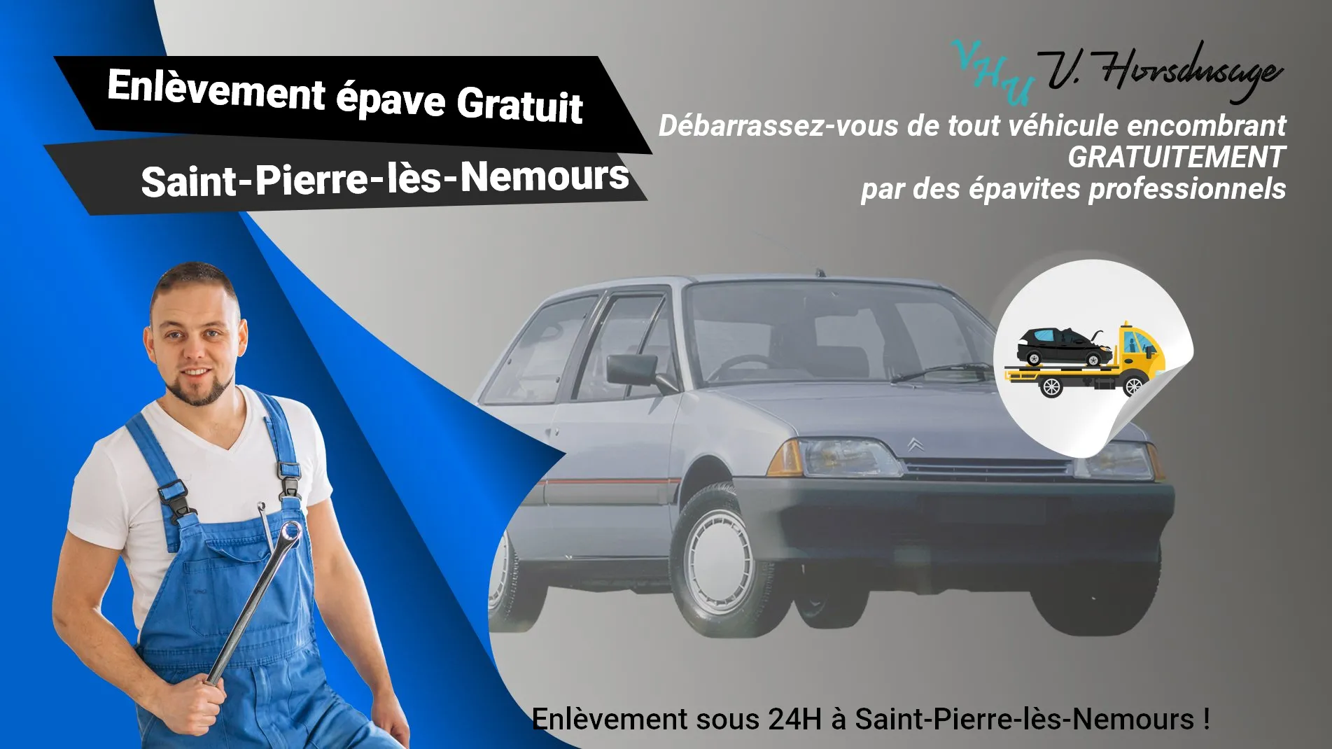 Pour un enlèvement gratuit à Saint-Pierre-lès-Nemours, contactez nos épavistes agréé VHU
