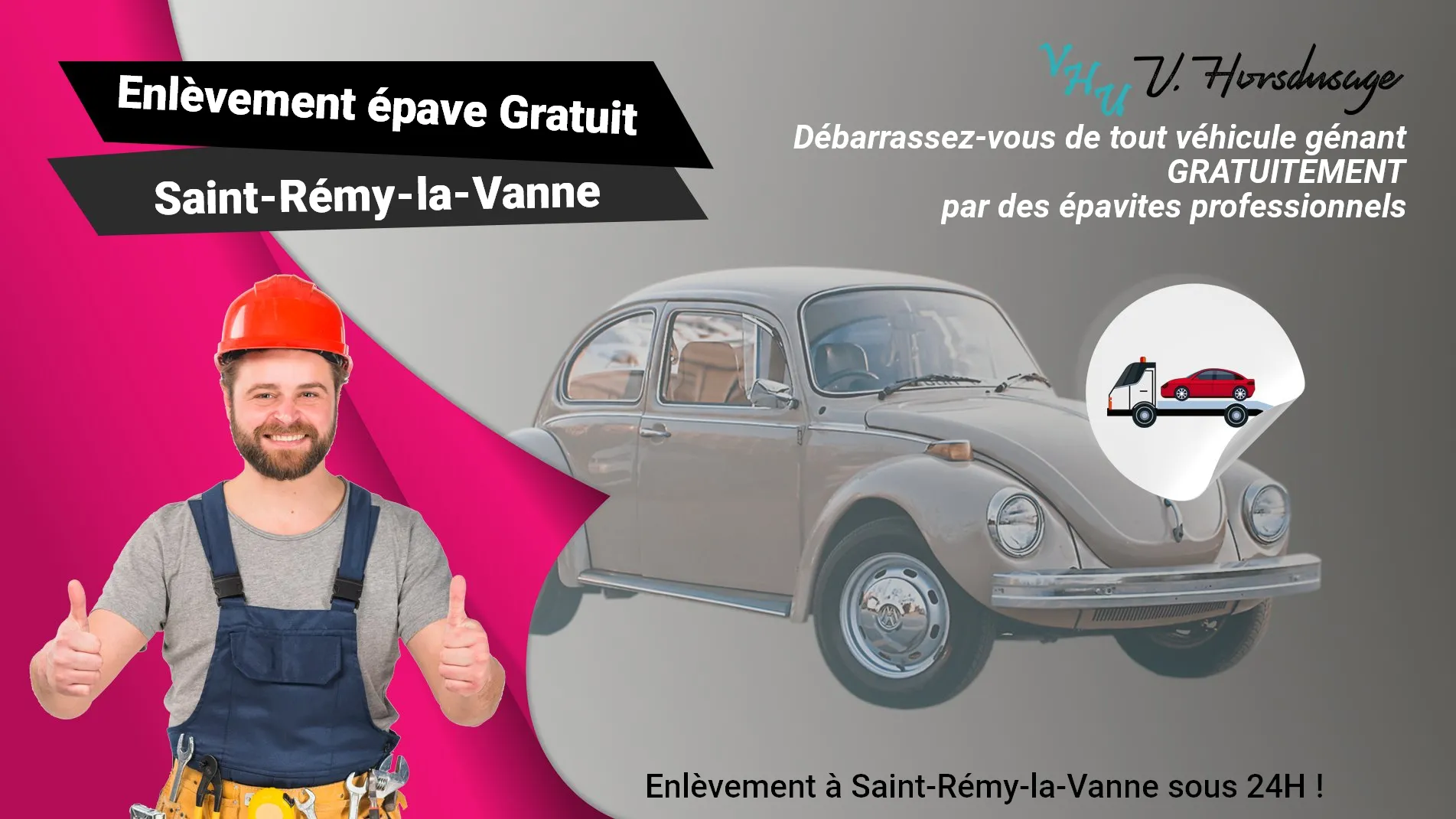 Pour un enlèvement gratuit à Saint-Rémy-la-Vanne, contactez nos épavistes agréé VHU