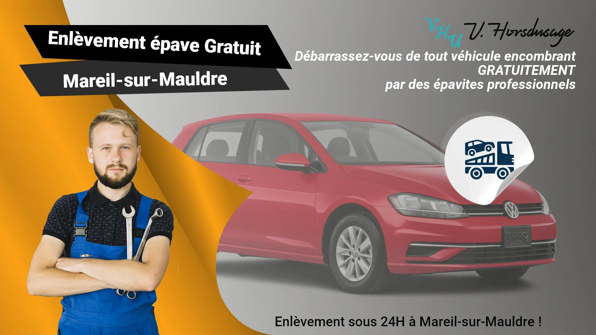 Pour un enlèvement gratuit à Mareil-sur-Mauldre, contactez nos épavistes agréé VHU