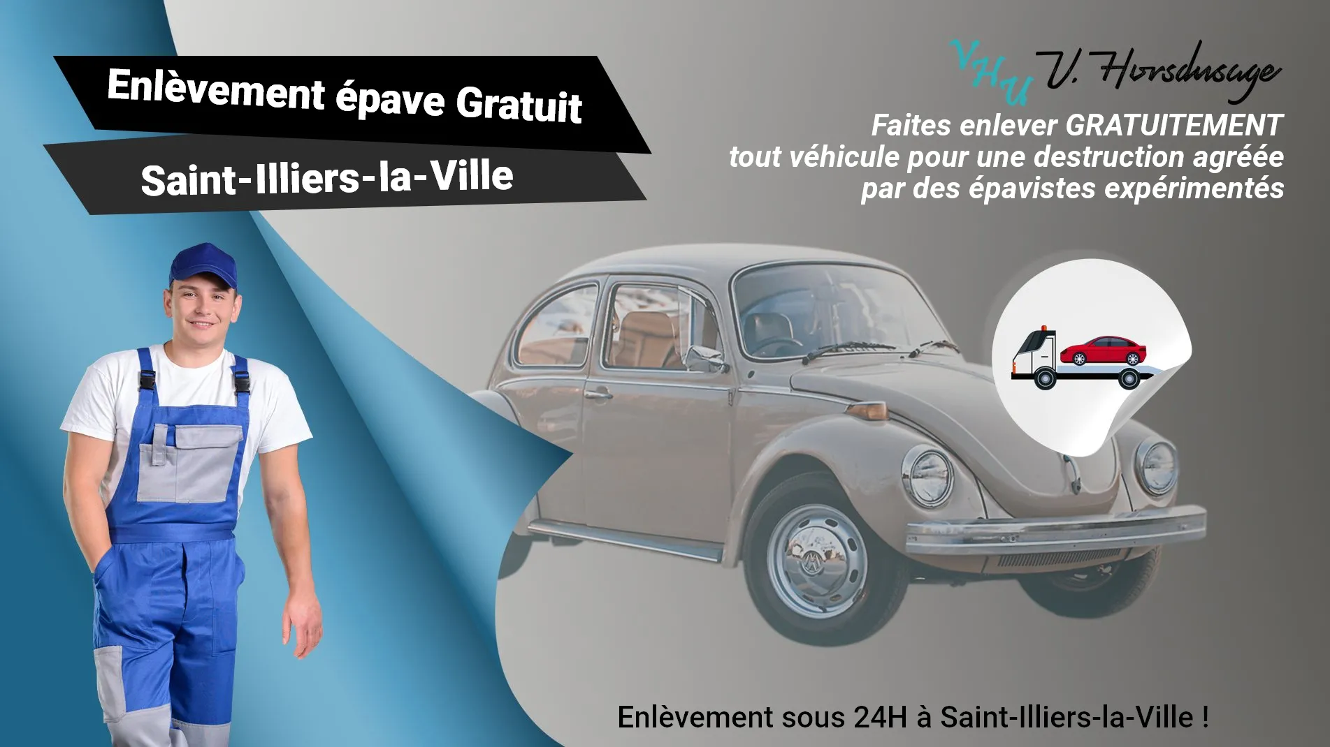 Pour un enlèvement gratuit à Saint-Illiers-la-Ville, contactez nos épavistes agréé VHU