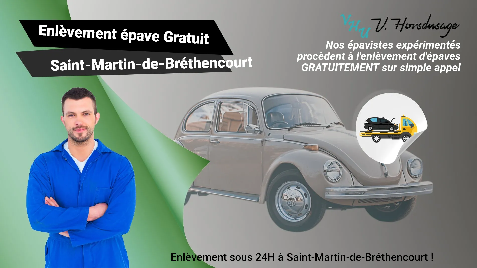Pour un enlèvement gratuit à Saint-Martin-de-Bréthencourt, contactez nos épavistes agréé VHU