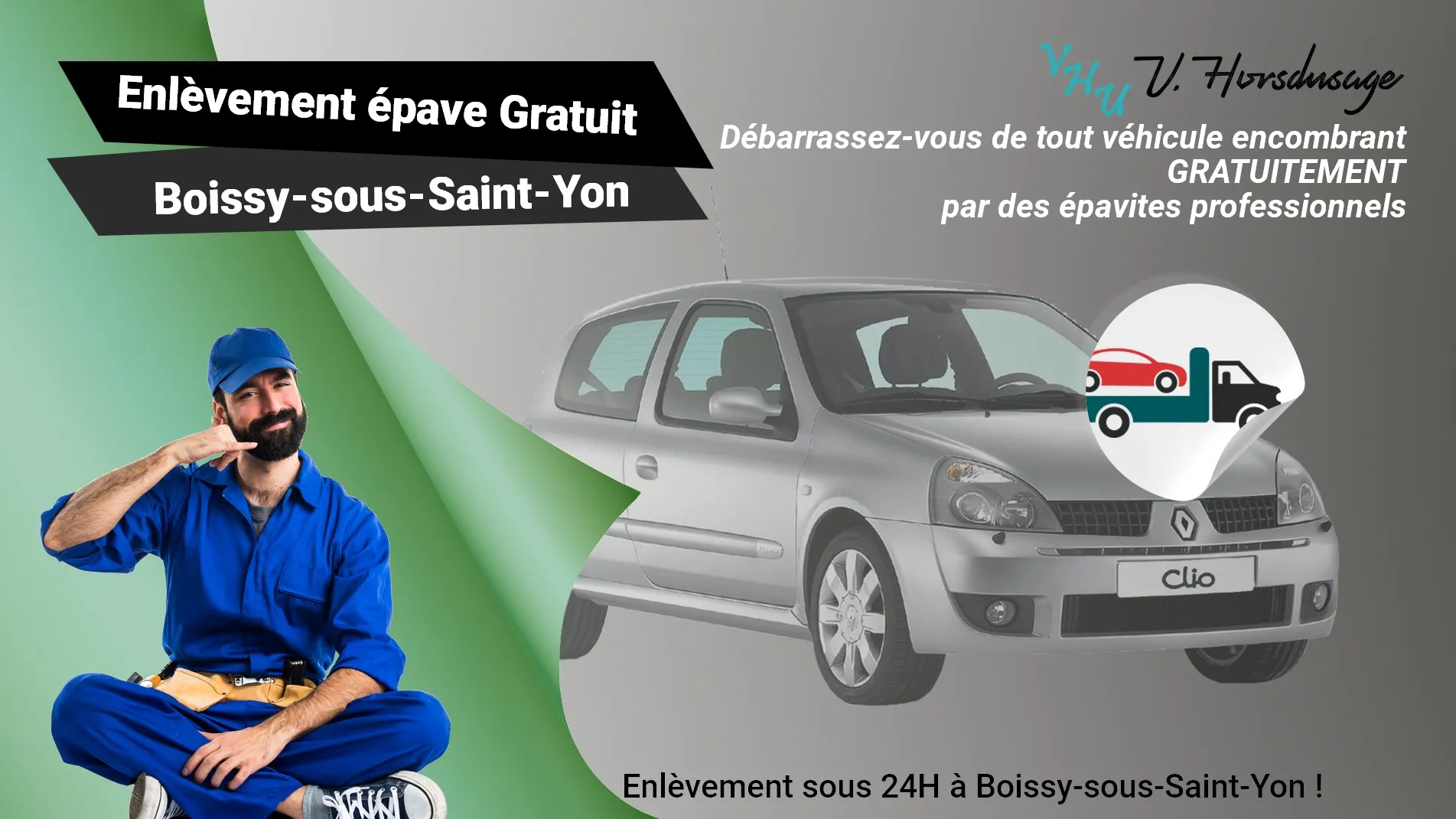 Pour un enlèvement gratuit à Boissy-sous-Saint-Yon, contactez nos épavistes agréé VHU