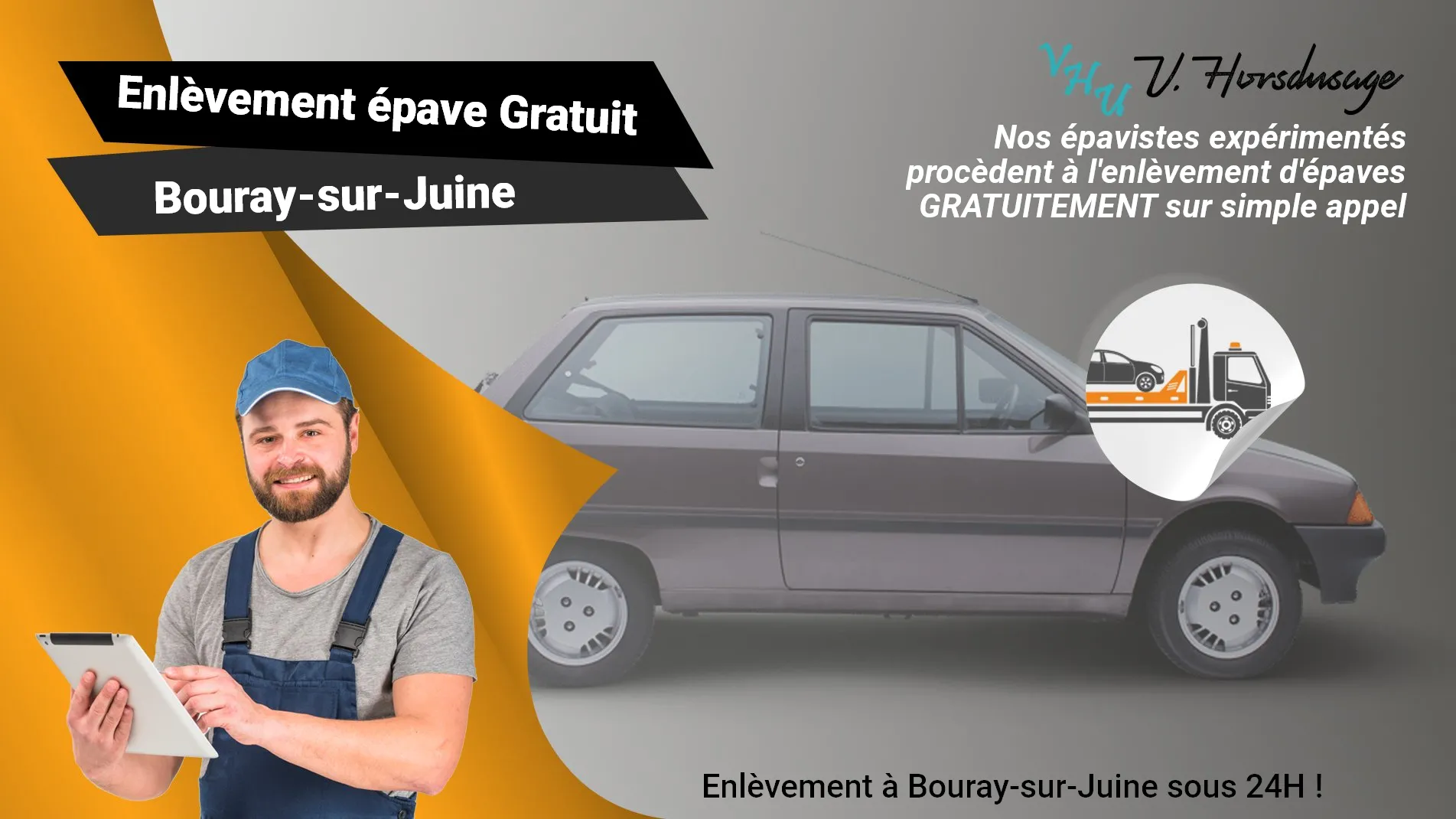 Pour un enlèvement gratuit à Bouray-sur-Juine, contactez nos épavistes agréé VHU