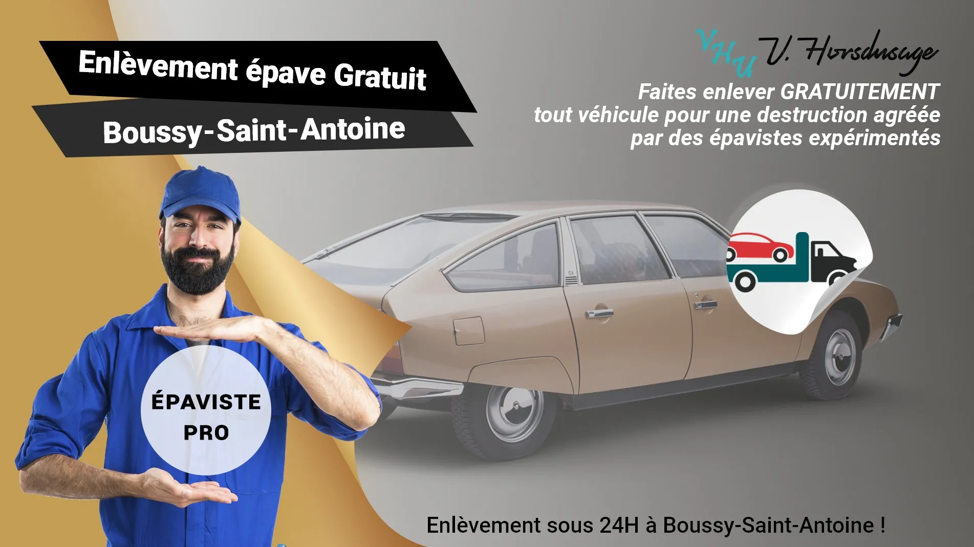 Pour un enlèvement gratuit à Boussy-Saint-Antoine, contactez nos épavistes agréé VHU