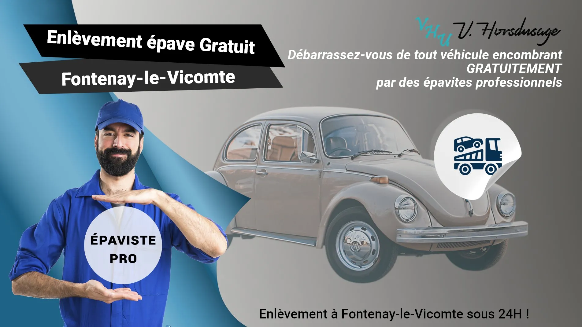 Pour un enlèvement gratuit à Fontenay-le-Vicomte, contactez nos épavistes agréé VHU