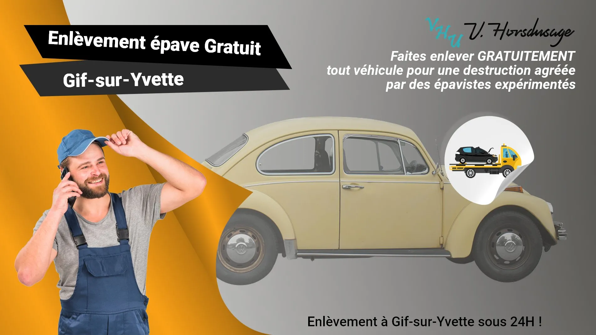 Pour un enlèvement gratuit à Gif-sur-Yvette, contactez nos épavistes agréé VHU