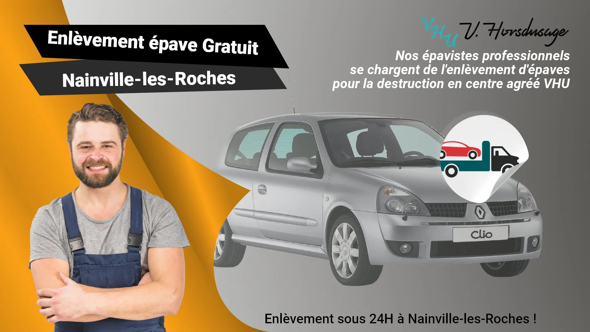 Pour un enlèvement gratuit à Nainville-les-Roches, contactez nos épavistes agréé VHU