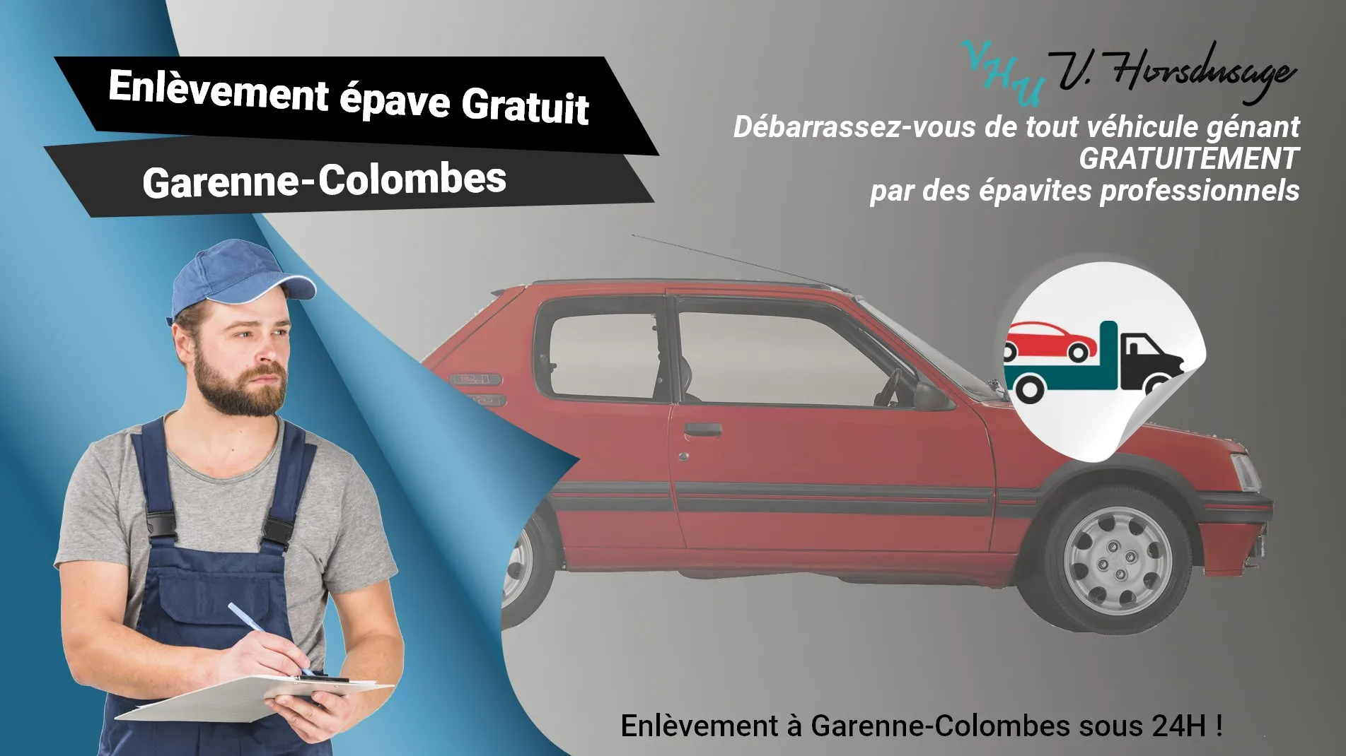 Pour un enlèvement gratuit à Garenne-Colombes, contactez nos épavistes agréé VHU