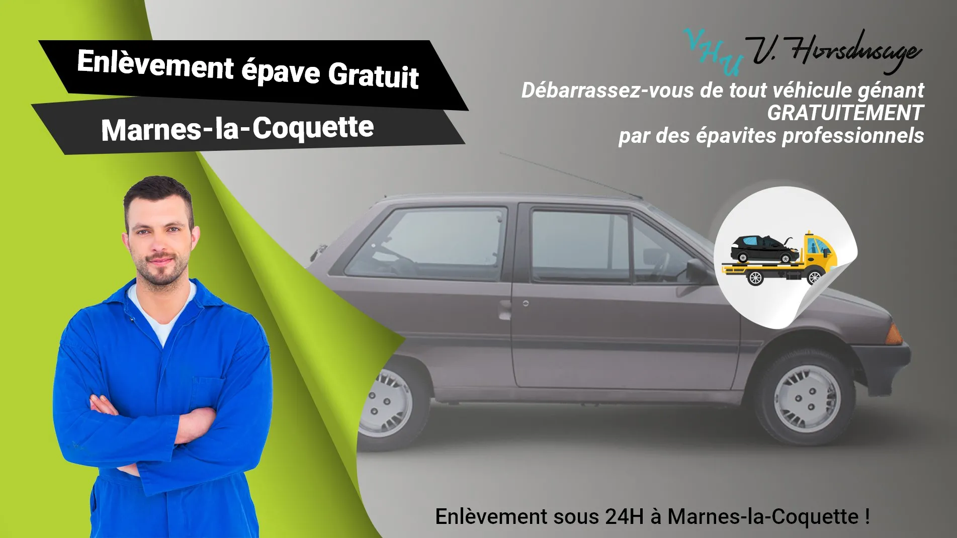 Pour un enlèvement gratuit à Marnes-la-Coquette, contactez nos épavistes agréé VHU