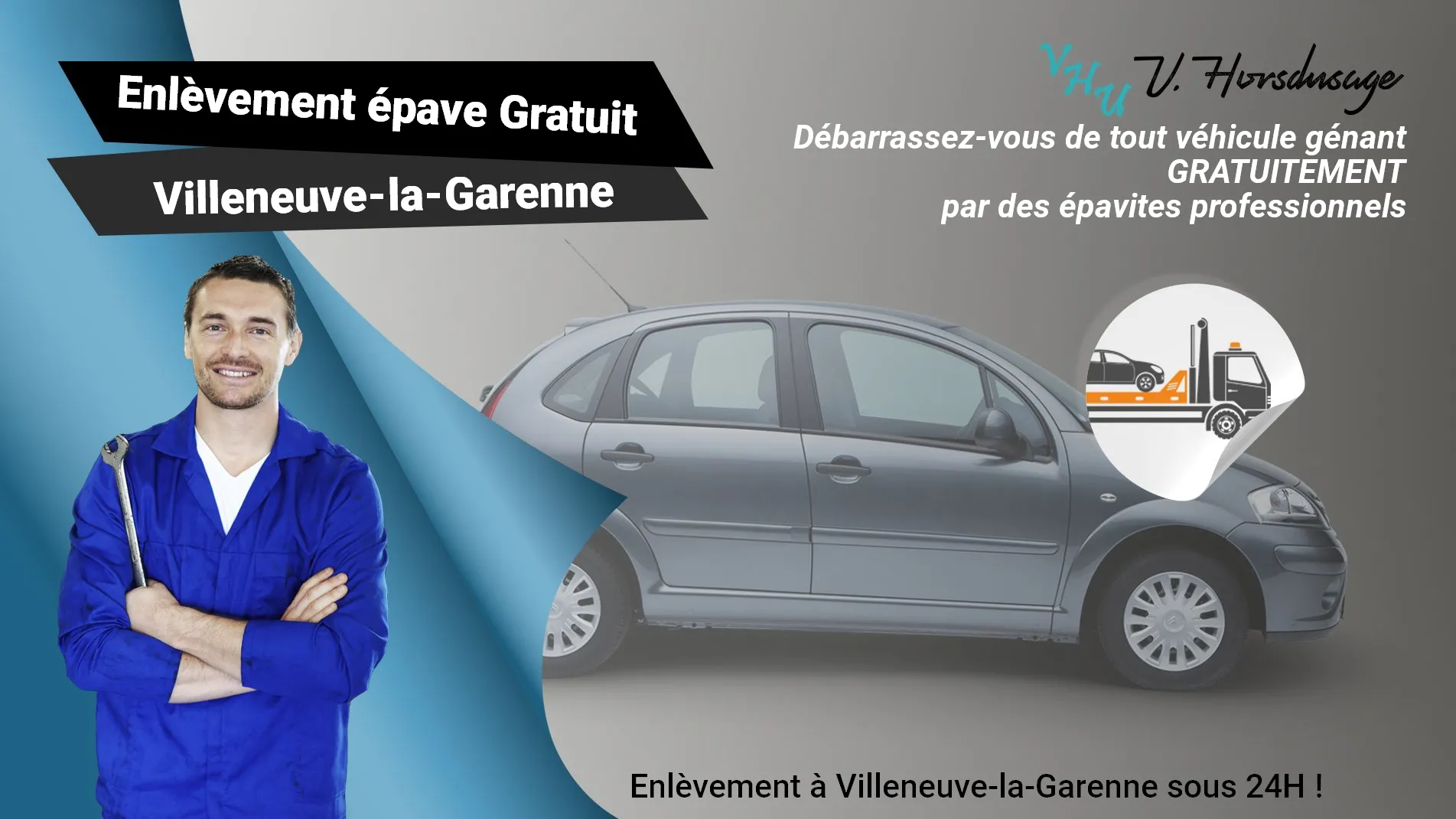 Pour un enlèvement gratuit à Villeneuve-la-Garenne, contactez nos épavistes agréé VHU