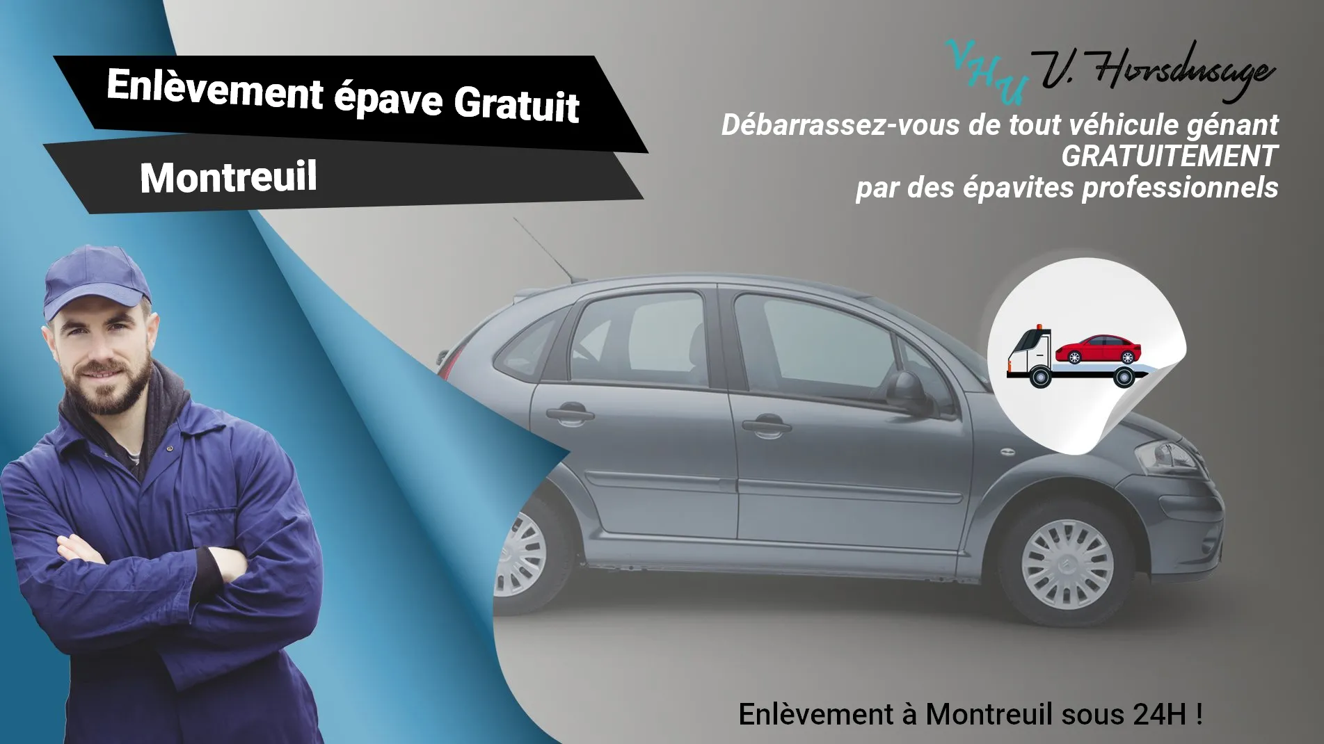 Pour un enlèvement gratuit à Montreuil, contactez nos épavistes agréé VHU