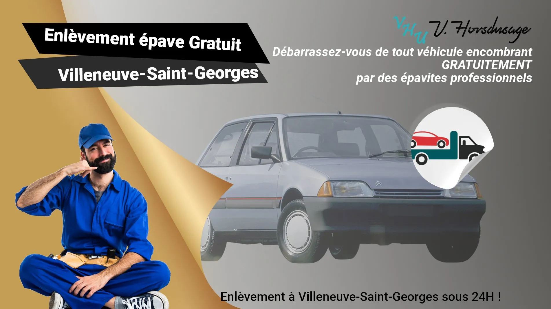 Pour un enlèvement gratuit à Villeneuve-Saint-Georges, contactez nos épavistes agréé VHU