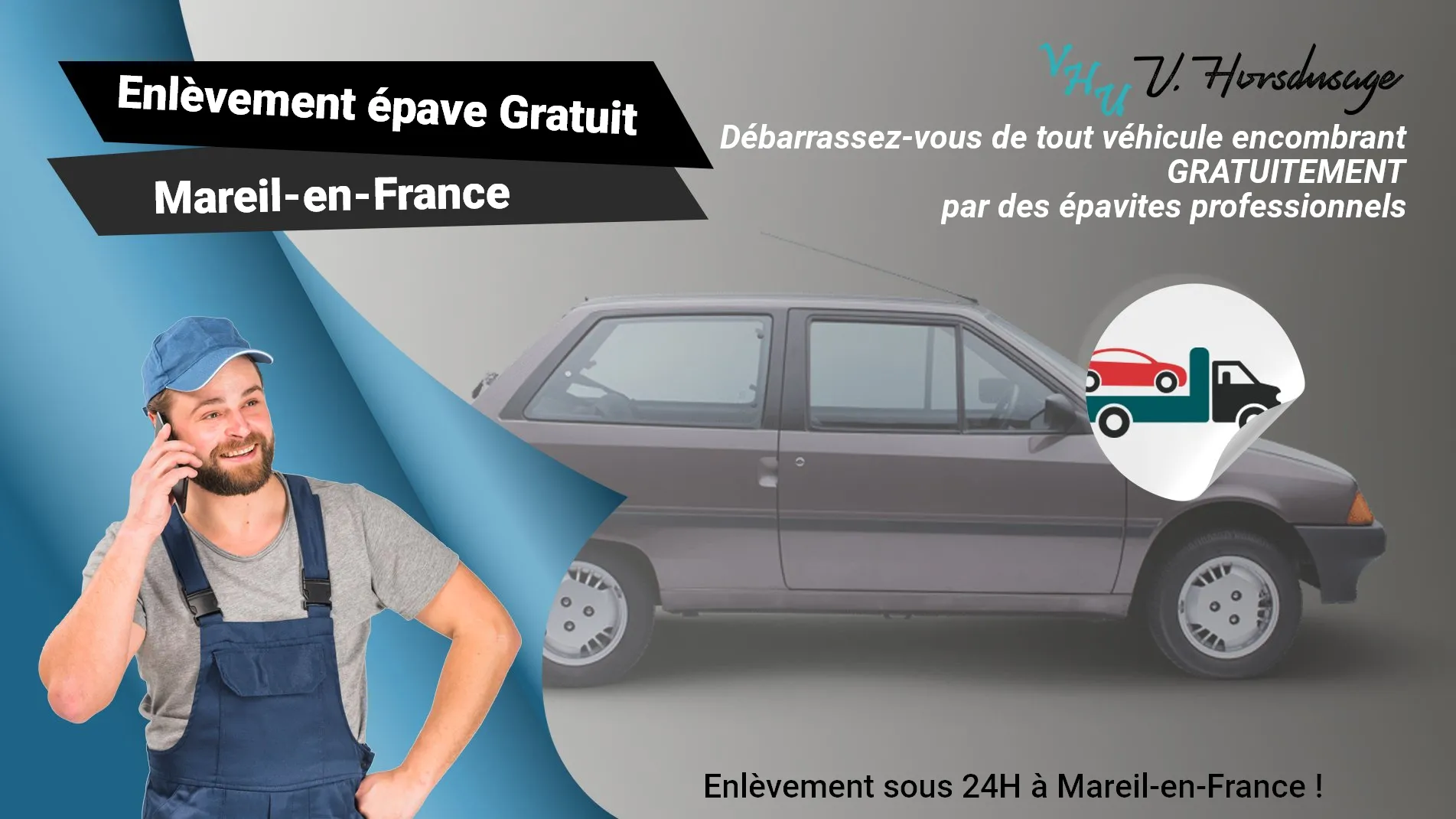 Pour un enlèvement gratuit à Mareil-en-France, contactez nos épavistes agréé VHU