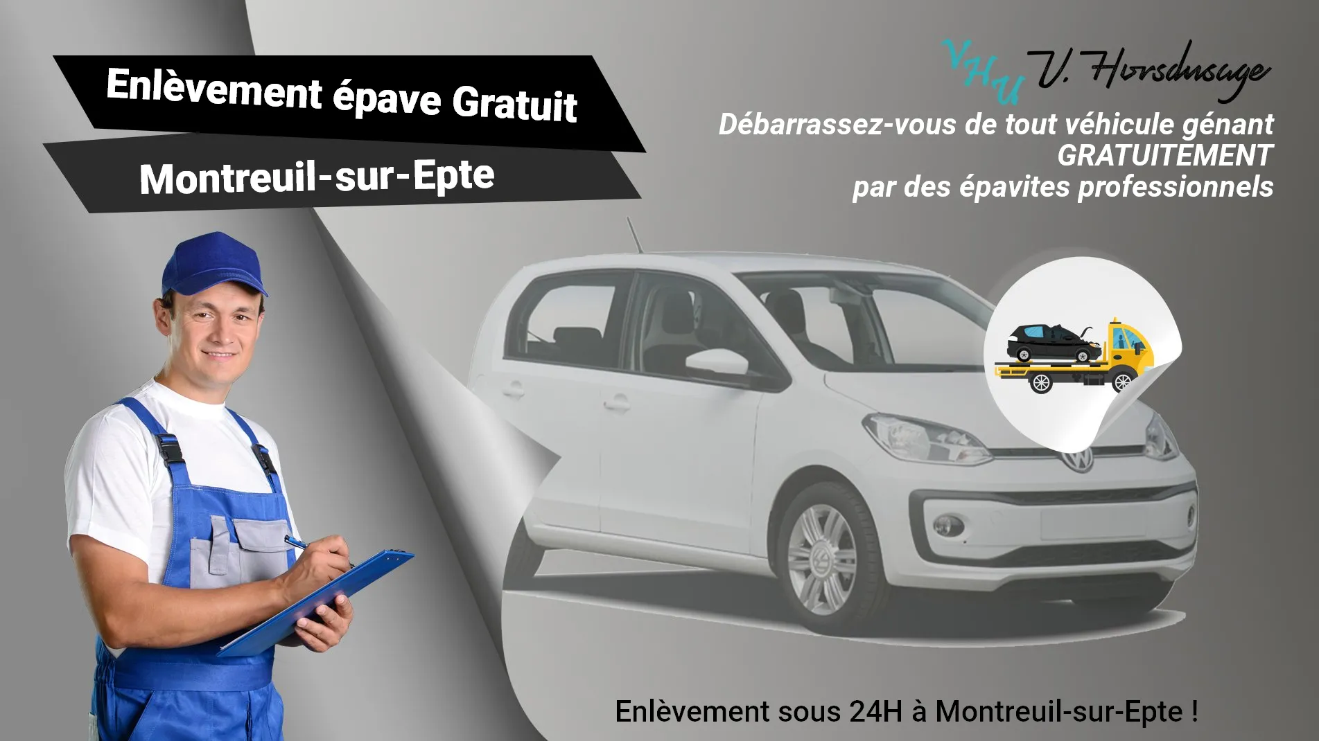Pour un enlèvement gratuit à Montreuil-sur-Epte, contactez nos épavistes agréé VHU