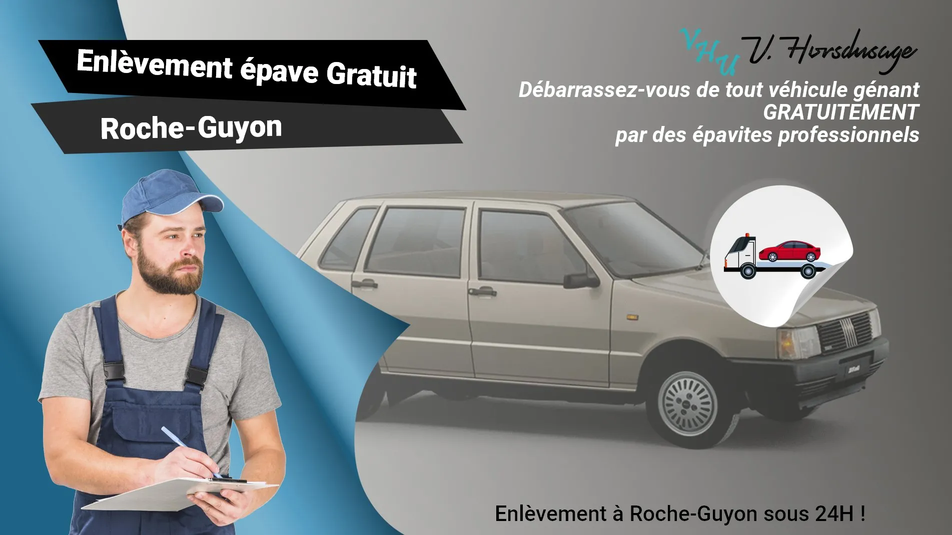 Pour un enlèvement gratuit à Roche-Guyon, contactez nos épavistes agréé VHU