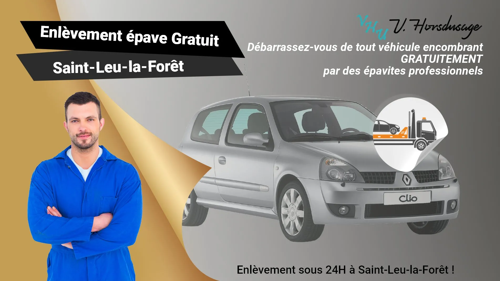Pour un enlèvement gratuit à Saint-Leu-la-Forêt, contactez nos épavistes agréé VHU