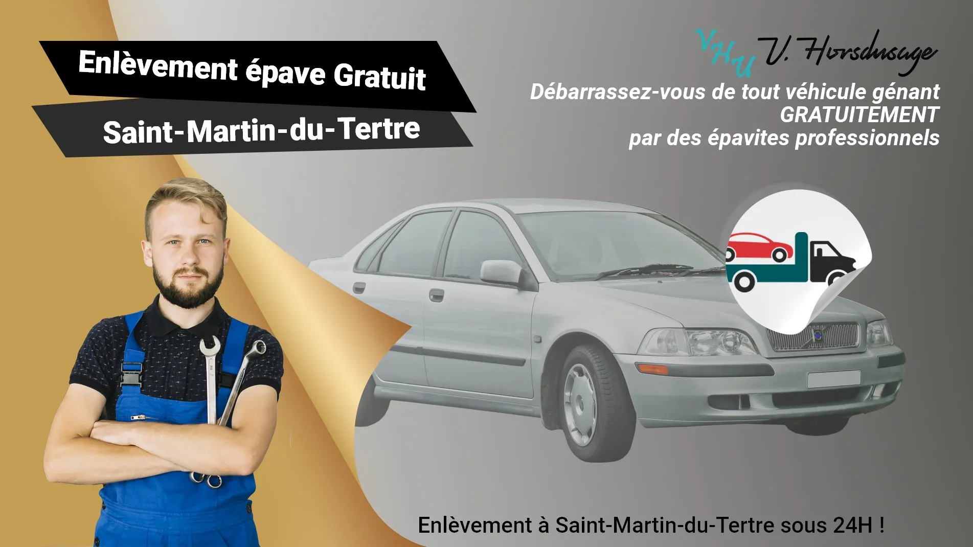 Pour un enlèvement gratuit à Saint-Martin-du-Tertre, contactez nos épavistes agréé VHU
